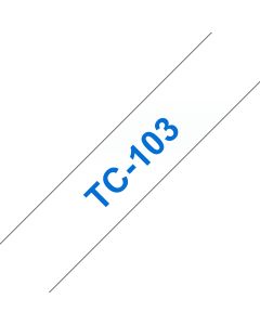 Brother TC-103 labelprinter-tape Blauw op transparant