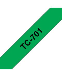 Brother TC-701 labelprinter-tape Zwart op groen