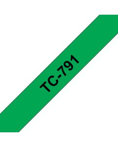 Brother TC-791 labelprinter-tape Zwart op groen
