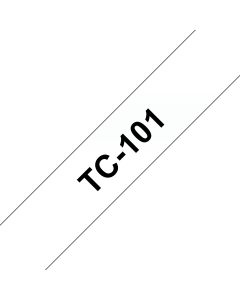Brother TC-101 labelprinter-tape Zwart op zilver