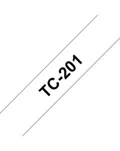 Brother TC-201 labelprinter-tape Zwart op wit