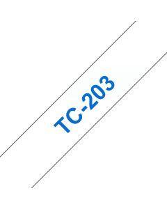Brother TC-203 labelprinter-tape Blauw op wit