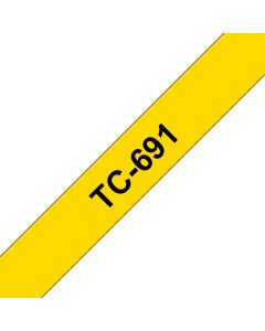 Brother TC-691 labelprinter-tape Zwart op geel