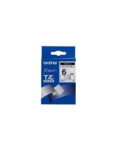 Brother Black on White Gloss Laminated Tape, 6mm labelprinter-tape TZ