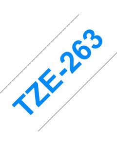 Brother TZE-263 labelprinter-tape Blauw op wit