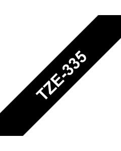 Brother TZE-335 labelprinter-tape Wit op zwart TZ