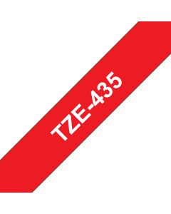 Brother TZE-435 labelprinter-tape Wit op rood