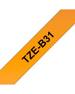 Brother TZE-B31 labelprinter-tape Zwart op fluorescerend oranje