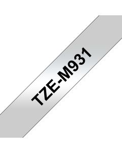Brother TZE-M931 labelprinter-tape Zwart op zilver