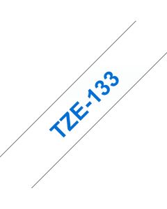 Brother TZE-133 labelprinter-tape Blauw op transparant