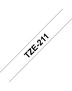 Brother TZe-211 labelprinter-tape Zwart op wit