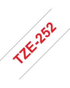 Brother TZE-252 labelprinter-tape Rood op wit