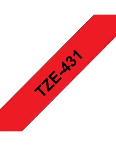 Brother TZE-431 labelprinter-tape Zwart op rood