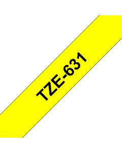 Brother TZE-631 labelprinter-tape Zwart op geel