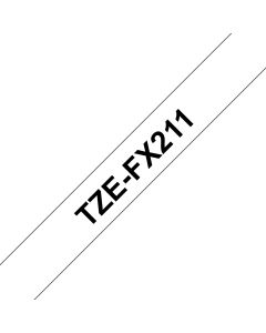 Brother TZE-FX211 labelprinter-tape Zwart op wit