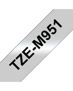 Brother TZE-M951 labelprinter-tape Zwart op zilver