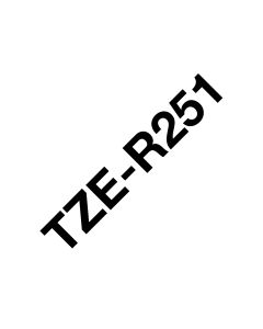 Brother TZE-R251 labelprinter-tape Zwart op wit