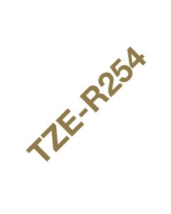 Brother TZE-R254 labelprinter-tape Goud op wit