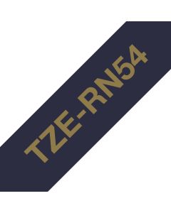 Brother TZE-RN54 labelprinter-tape Goud op navyblauw