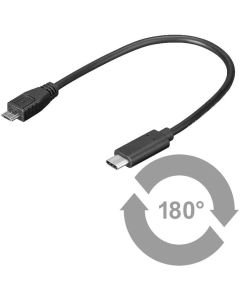 Microconnect USB3.1CAMB02 USB-kabel USB 2.0 0,2 m Micro-USB B USB C Zwart