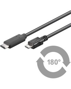 Microconnect USB3.1CAMIB1 USB-kabel USB 2.0 1 m USB C Micro-USB B Zwart