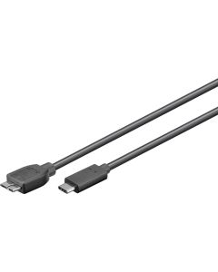 Microconnect USB3.1CAMIB3.01 USB-kabel USB 3.2 Gen 1 (3.1 Gen 1) 1 m USB C Micro-USB B Zwart