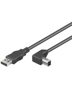 Microconnect USBAB1ANGLED USB-kabel USB 2.0 1 m USB A USB B Zwart