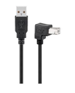 Microconnect USBAB2ANGLED2 USB-kabel USB 2.0 1,8 m USB A USB B Zwart