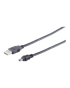 Microconnect USBAMB82 USB-kabel USB 2.0 1,8 m USB A Mini-USB B Zwart