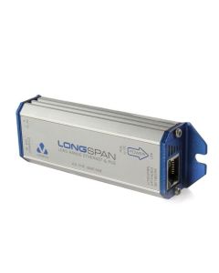 Veracity Single POE LONGSPAN converter with POE in, extended POE out, and SafeView display
