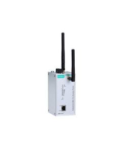 Moxa Industrial IEEE 802.11a/b/g/n wireless AP/client, up to 300 Mbps, 2x2 MIMO, redundant DC power, IP30 aluminium housing, EU band