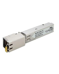 Moxa 1-port Gigabit Ethernet copper SFP transceiver, 1000BaseT RJ45, for Moxa switches with SFP slots, -40 to 75°C