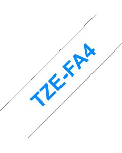 Brother TZE-FA4 labelprinter-tape Blauw op wit
