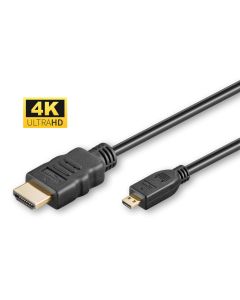 Microconnect HDM19192V2.0D HDMI kabel 2 m HDMI Type D (Micro) HDMI Type A (Standaard) Zwart