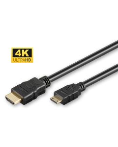 Microconnect HDM19191V2.0C HDMI kabel 1 m HDMI Type C (Mini) HDMI Type A (Standaard) Zwart