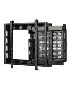 B-Tech Flat Screen Wall Mount With Slide-Out AV Storage Tray, black