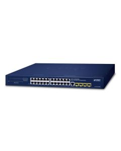Planet 24-Port 10/100/1000T + 4-Port 100/1000X SFP Managed Gigabit Switch with 36-72V DC Redundant Power