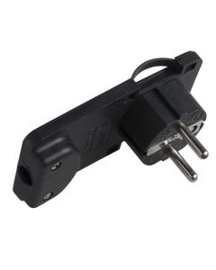 Microconnect PESCHPLUG-B netstekker adapter Type F Zwart