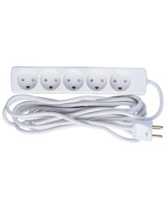 Microconnect GRU0055WDK power uitbreiding 5 m 5 AC-uitgang(en) Binnen Wit