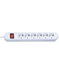 Bachmann SMART 6x earthing contact socket outlets, 5m H05VV-F 3G 1.50mm², 16A/3680W, child-proof, white