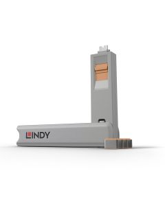 Lindy 40428 poortblokker Poortblokkeersleutel USB Type-C Grijs, Oranje 4 stuk(s)