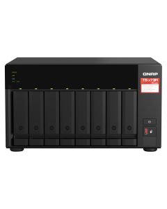 QNAP TS-873A NAS Tower Ryzen Embedded V1500B 8 GB DDR4 0 TB QNAP Turbo System Zwart