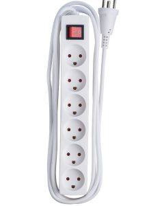 Microconnect MC-GRU0630DK power uitbreiding 3 m 6 AC-uitgang(en) Binnen Wit