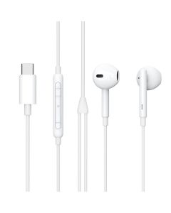 eSTUFF ES652200-BULK hoofdtelefoon/headset Bedraad In-ear Oproepen/muziek USB Type-C Wit