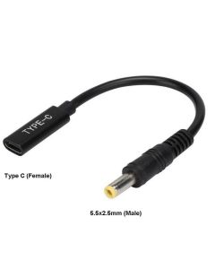 CoreParts MBXUSBC-CO0005 tussenstuk voor kabels USB C 5.5 x 2.5 mm Zwart