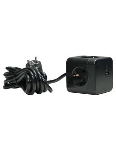 Microconnect GRUCUBE2USB-B3 power uitbreiding 3 m 3 AC-uitgang(en) Binnen Zwart