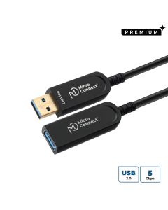 Microconnect MC-USB3.0AAF25AOP USB-kabel USB 3.2 Gen 2 (3.1 Gen 2) 25 m USB A Zwart