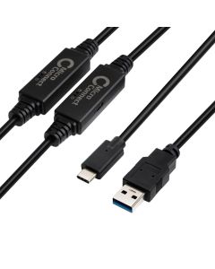 Microconnect USB3.1CA10AMP USB-kabel USB 3.2 Gen 1 (3.1 Gen 1) 10 m USB C USB A Zwart