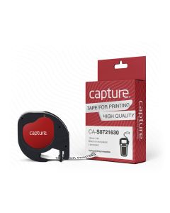 Capture CA-S0721630 labelprinter-tape Zwart op rood