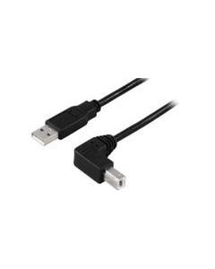 Microconnect USBAB2ANGLE10 USB-kabel USB 2.0 10 m USB A USB B Zwart